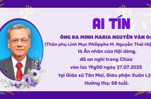 Ai tín: Ân nhân qua đời – Ông Đa Minh Maria Nguyễn Văn Oa