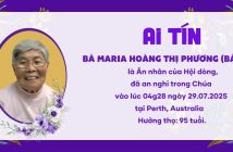 Ai tín: Ân nhân qua đời – Bà Maria Hoàng Thị Phương (Bà Nho)